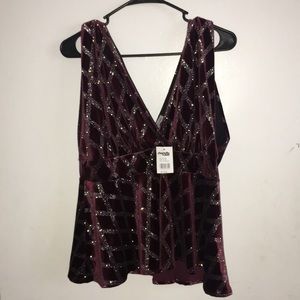 ✨😍 Sparkly Velour Peplum Top